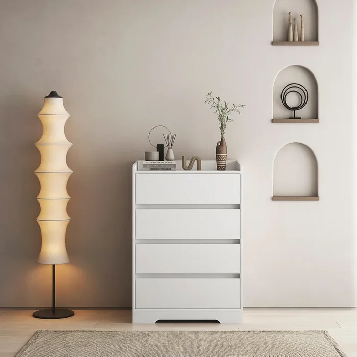 4 Drawer Modern Wooden Cabinet With Sturdy Frame