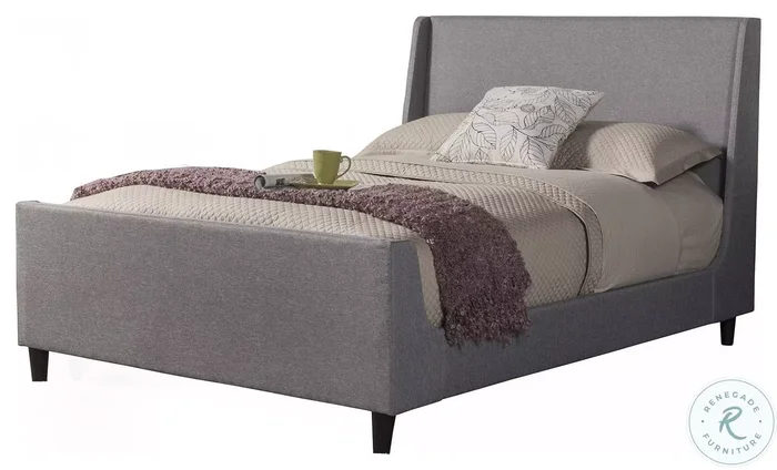 Amber Gray Linen Queen Upholstered Panel Bed