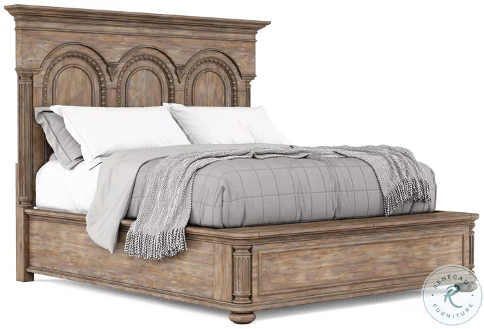 Architrave Almond Queen Panel Bed