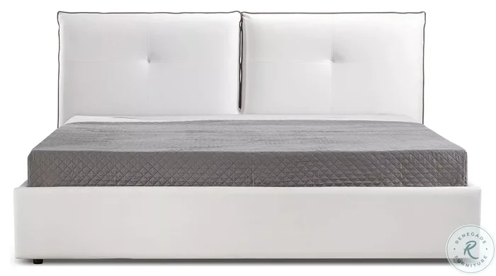 Aria White King Upholstered Platform Bed