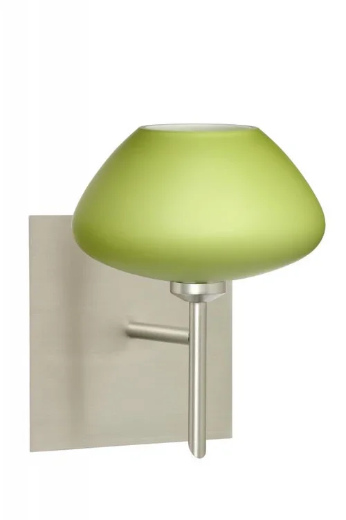 Besa Wall With SQ Canopy Peri Satin Nickel Chartreuese 1x40W G9 (127|1SW-541035-SN-SQ)