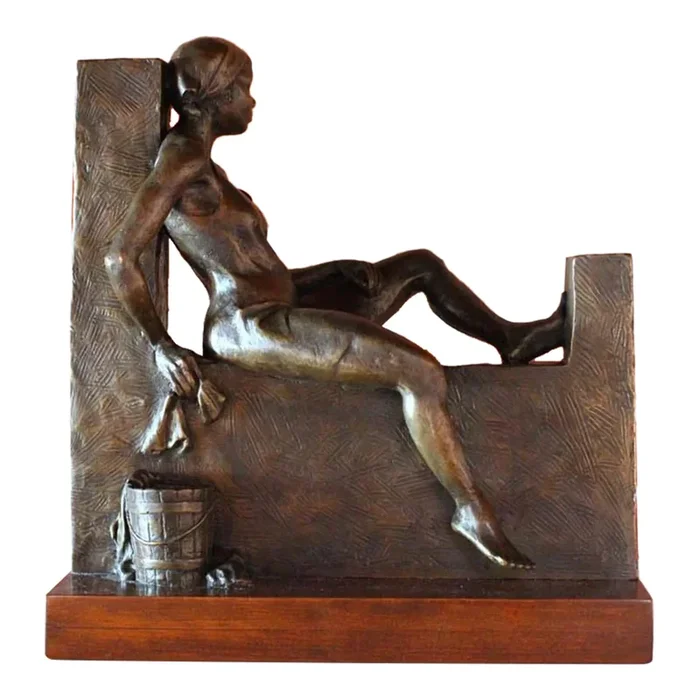 Bronze Impressionist Figurative Sculpture, “Just a Minute”