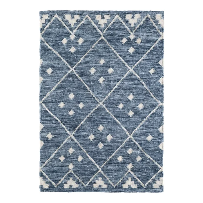 Dash & Albert by Annie Selke Kota Indigo Woven Wool Rug, 2’6″ x 8′