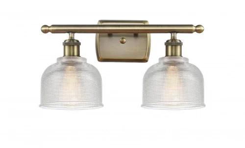 Dayton – 2 Light – 16 inch – Antique Brass – Bath Vanity Light (3442|516-2W-AB-G412-LED)
