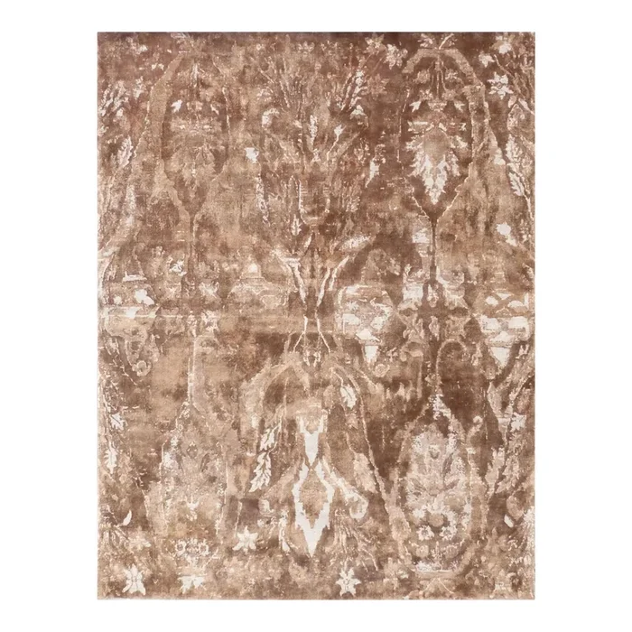 Exquisite Rugs Newport Hand Loom Bamboo Silk Navy & Beige – 8’x10′
