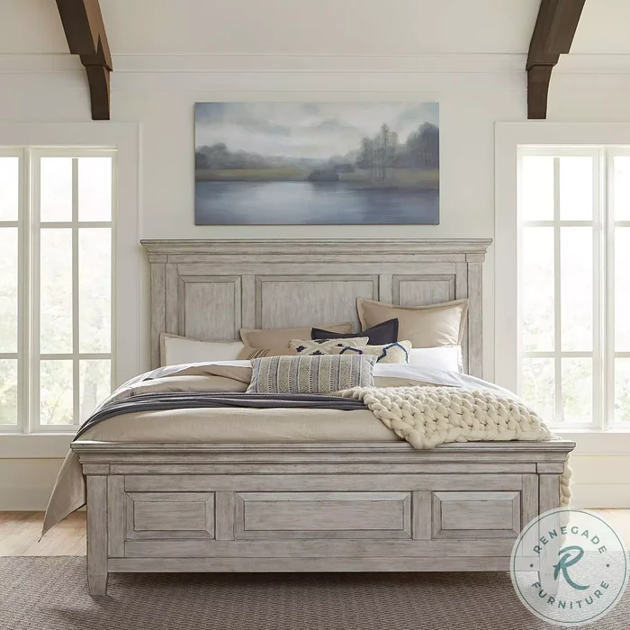 Heartland Antique White Queen Panel Bed