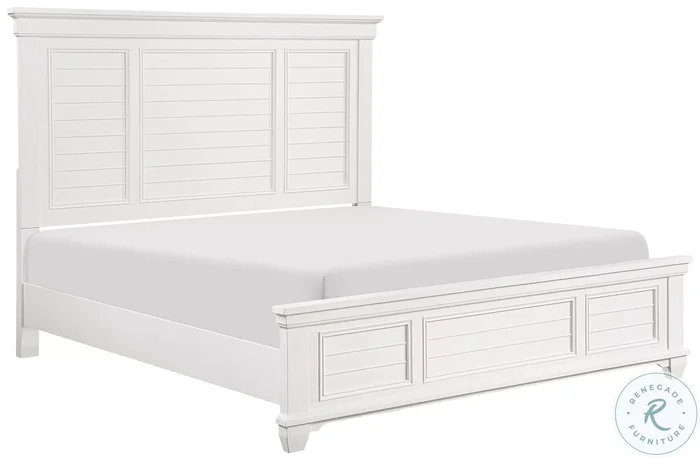 Mackinac White Queen Panel Bed