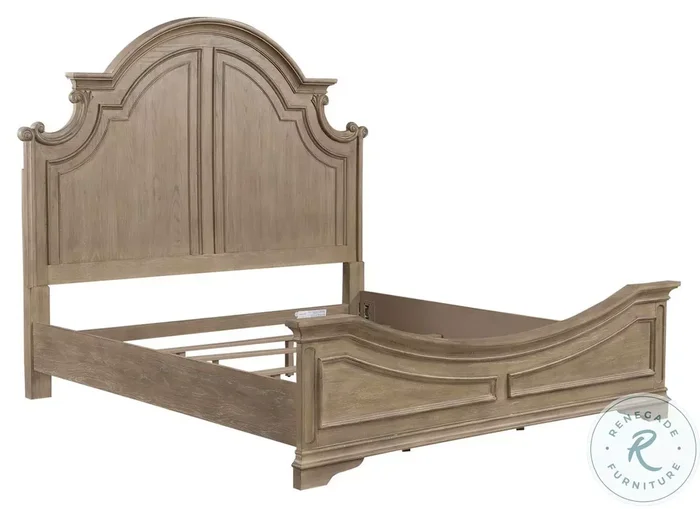 Magnolia Manor Weathered Bisque King Panel Bed