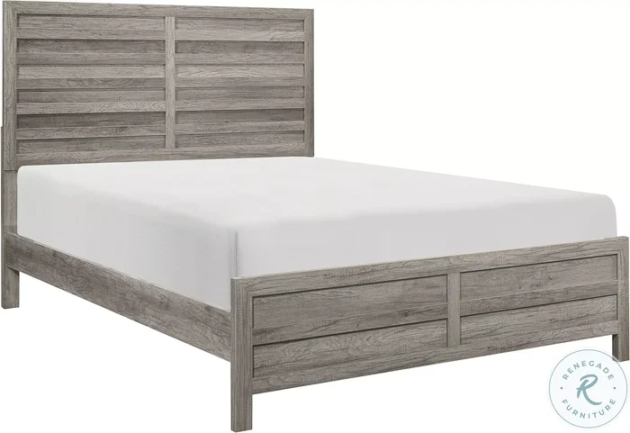 Mandan Weathered Gray Queen Panel Bed