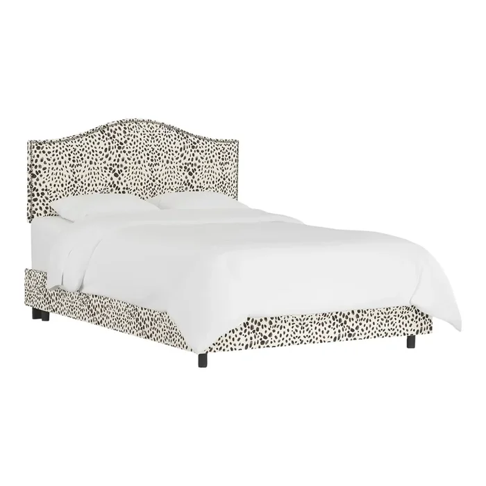 Margaux Bed in Cream Grey Washed Cheetah, California King