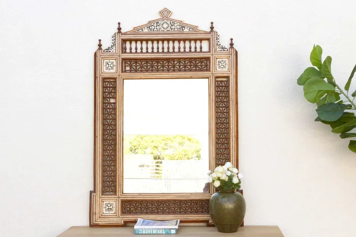 Mid-Century Moorish Inlaid Mirror