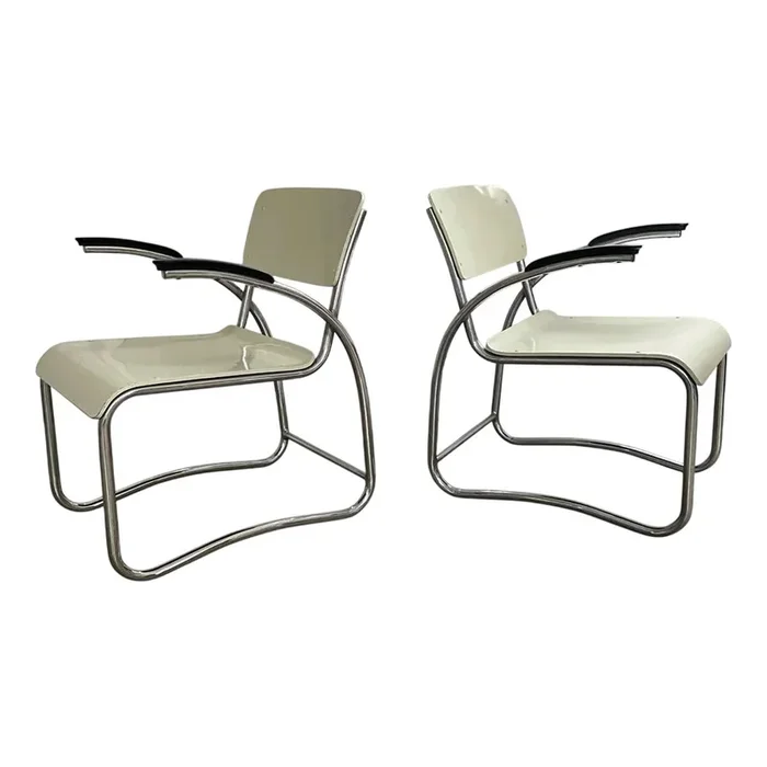 Set of Vintage Dutch Easy Chairs, 1930s