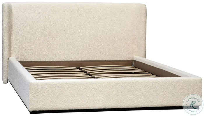 Tobia Cream Queen Upholstered Platform Bed