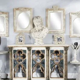 Wood Framed Wall Mirrors Set of 4