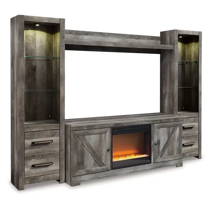 Wynnlow 4-Piece Entertainment Center with Electric Fireplace W440W5